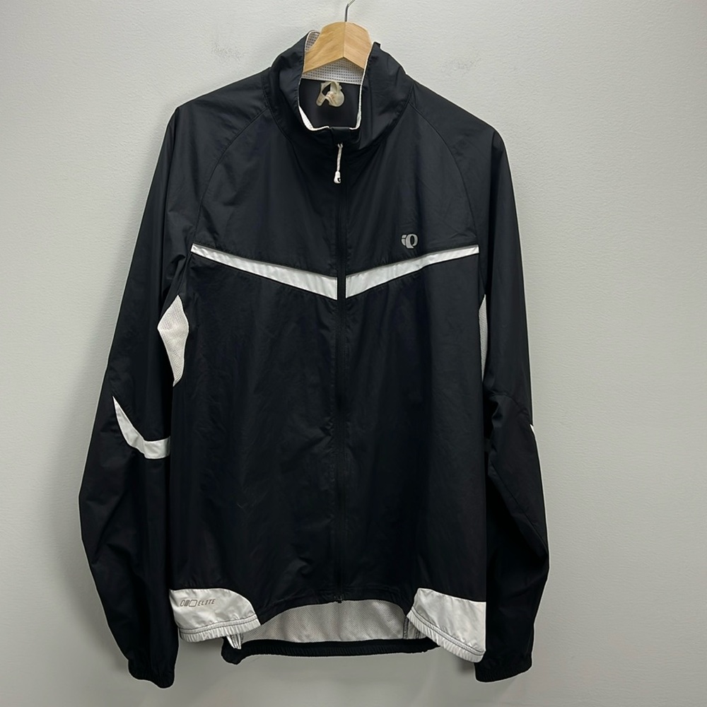 Pearl Izumi Elite Barrier Cycling Jacket Black White Mens XL Lightweight Cycle